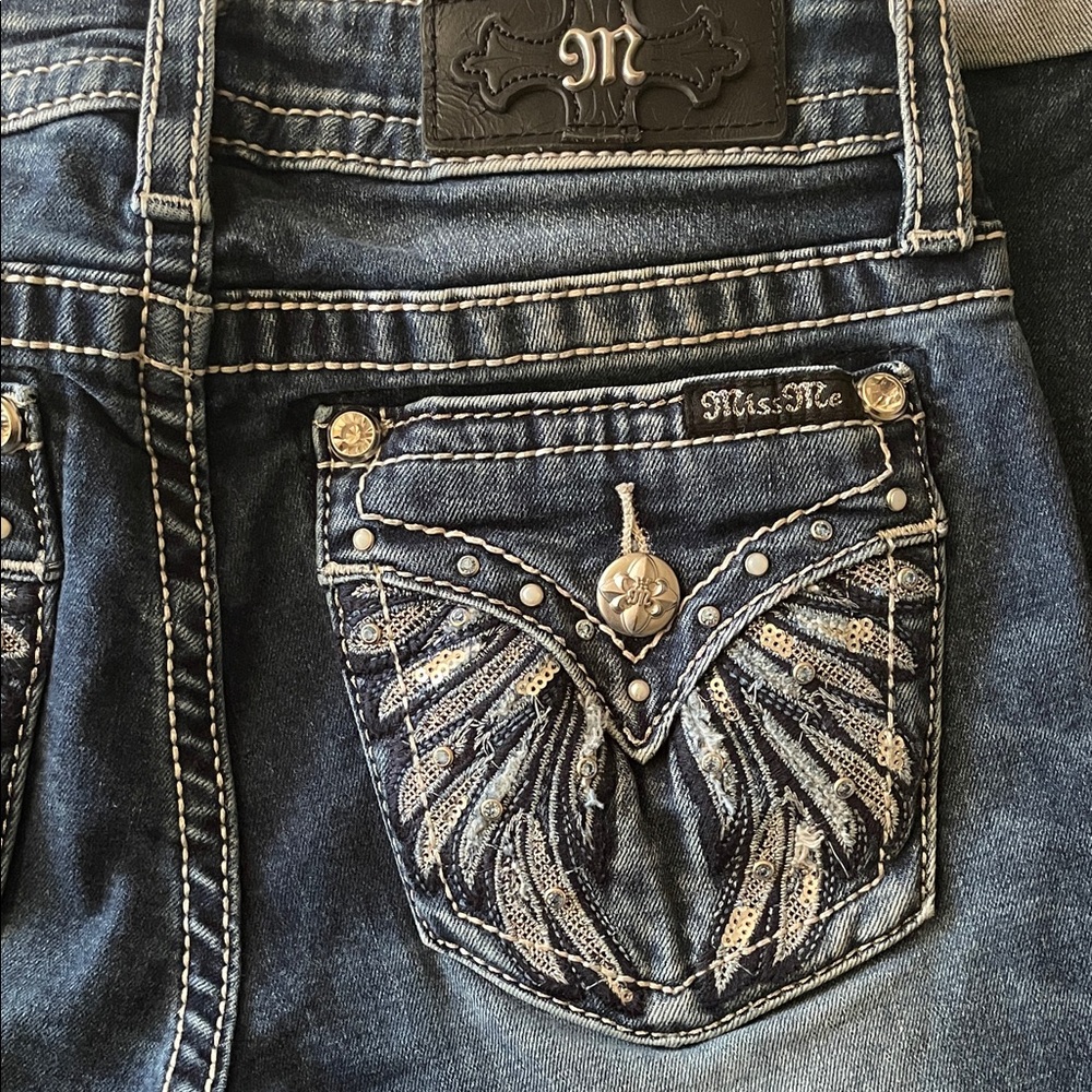 Miss Me Women's Dark Blue Embellished Jeans